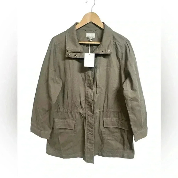 Ryllace 100% Organic Cotton Olive Green Utility Jacket Size 16 NWT - Picture 1 of 8